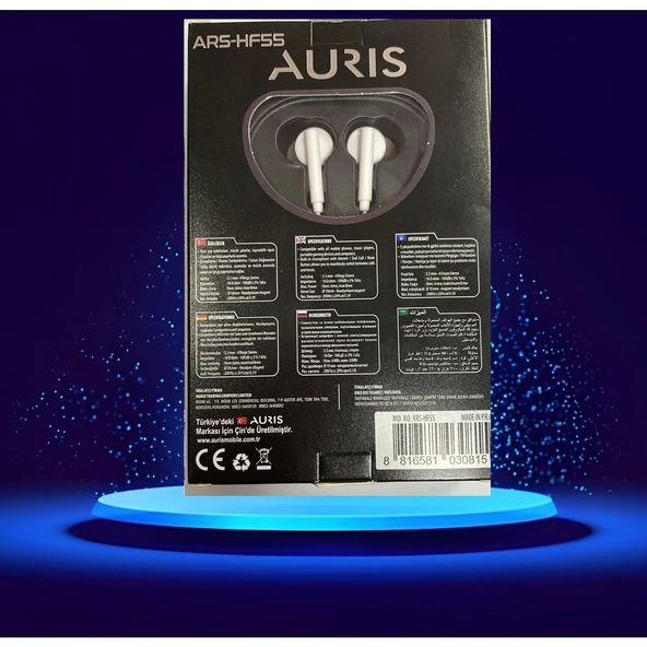 Auris ARS-HF55 3.5mm Jack Mikrofonlu Silikon Başlıklı Kumandalı Kulaklık