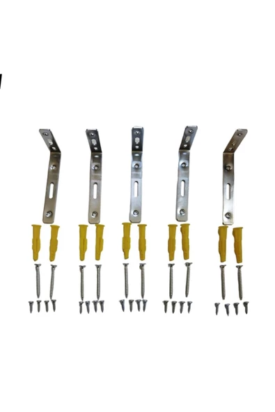 Nalbur Diyarı Deprem Güvenliği Dolap Sabitleme Seti - Mobilya Gardırop Eşya Duvara Sabitleyici Aparat Seti L Demir - Resim 3