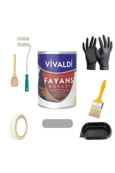 Vivaldi Tezgah,Mermer,Fayans Boyası Seti Vernik Ve Astar Gerektirmez Mutfak Ve Banyo Boyası 1Kg