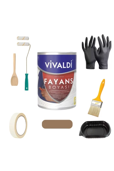 Vivaldi Tezgah,Mermer,Fayans Boyası Seti Vernik Ve Astar Gerektirmez Mutfak Ve Banyo Boyası 1Kg