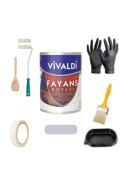 Vivaldi Tezgah,Mermer,Fayans Boyası Seti Vernik Ve Astar Gerektirmez Mutfak Ve Banyo Boyası 1Kg