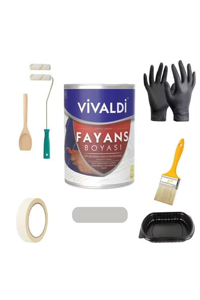 Vivaldi Tezgah,Mermer,Fayans Boyası Seti Vernik Ve Astar Gerektirmez Mutfak Ve Banyo Boyası 1Kg