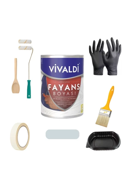 Vivaldi Tezgah,Mermer,Fayans Boyası Seti Vernik Ve Astar Gerektirmez Mutfak Ve Banyo Boyası 1Kg
