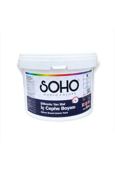 yunuskayatek Soho Silinebilir Silikonlu Yarı Mat Modern İç Cephe Boyası 3,5 Kg