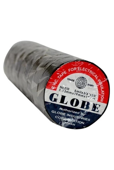 Globe Izole Elektrik Bandı 10'lu Paket - Siyah - Plastik Izole Elektrik Bandı - Siyah