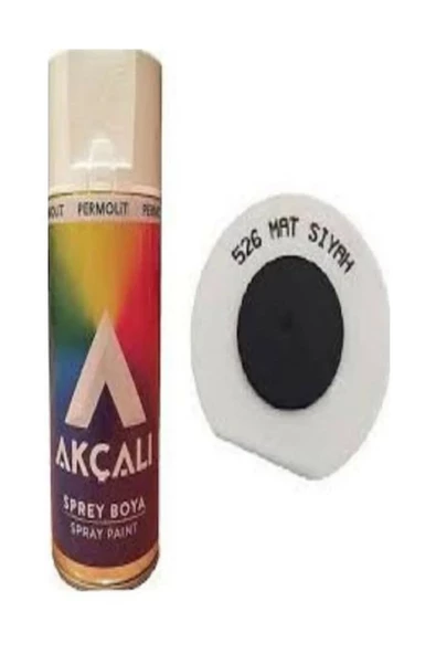 Akçalı Sprey Boya 400 ml - 526 Mat Siyah Renk:526 Mat Siyah
