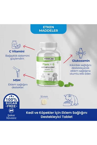 Foodline Hip&Joint Glucosamine 75 Tablet Kedi ve Köpekler için Eklem Sağlığını Destekleyici - 3