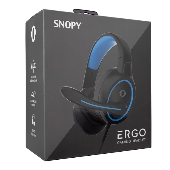 Snopy SN-GX1 ERGO Siyah/Mavi Gaming Mikrofonlu Kulaklık - 4