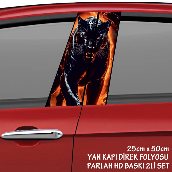 saldırgan siyah panter oto sticker - yeni nesil hd baskı kalitesi araba kapı direkleri kaplama folyosu - tuning modifiye aksesuar