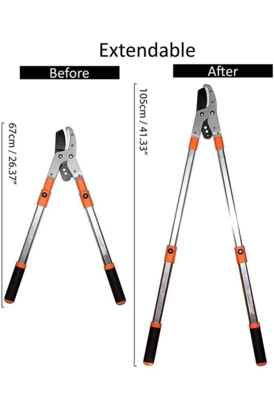CMC Tools Cmc 5012 Uzatmalı Kollu Çit Ağaç Dal Budama Bahçe Makası - 4