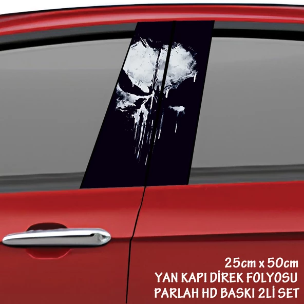 eskitilmiş kuru kafa oto sticker - yeni nesil hd baskı kalitesi araba kapı direkleri kaplama folyosu - tuning modifiye aksesuar