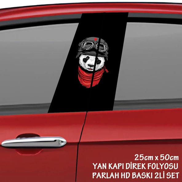 sevimli panda ayı oto sticker - yeni nesil hd baskı kalitesi araba kapı direkleri kaplama folyosu - tuning modifiye aksesuar