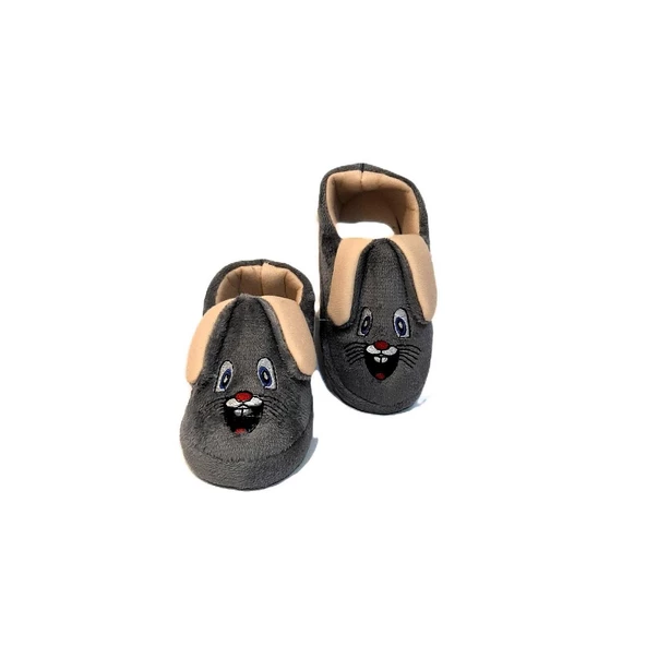 Fiyra Ebr Gri Renk Hayvanlı Figür Tavşanlı Çocuk Panduf - 2