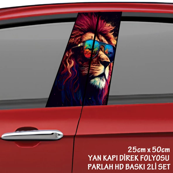 kral aslan renkli oto sticker - yeni nesil hd baskı kalitesi araba kapı direkleri kaplama folyosu - tuning modifiye aksesuar