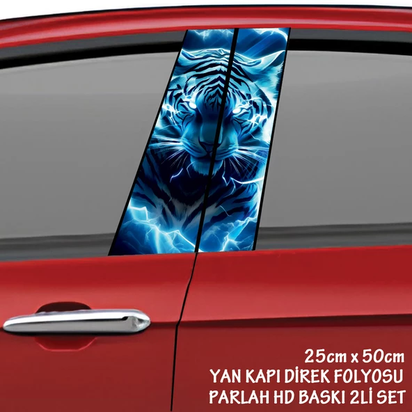 mavili saldırgan panter oto sticker - yeni nesil hd baskı kalitesi araba kapı direkleri kaplama folyosu - tuning modifiye aksesuar