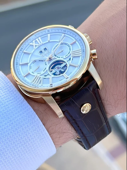 RMS Romanson Otomatik İç Fonksiyonları Aktif Akar Saniye Kapalı Klips Erkek Kol Saati ERMS.1551.06 - Resim 3