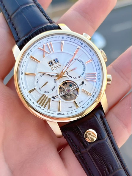 RMS Romanson Otomatik İç Fonksiyonları Aktif Akar Saniye Kapalı Klips Erkek Kol Saati ERMS.1551.06 - Resim 5