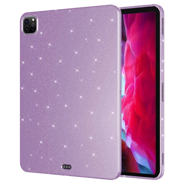 Apple iPad Pro 11" (MNXD3TU/A) 2022 M2 Kılıf Simli Glittering Tam Korumalı (Koton Case)