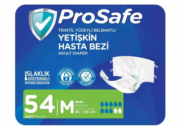 Prosafe Belbantlı Orta Boy M 30'lu 2 Adet Hasta Bezi