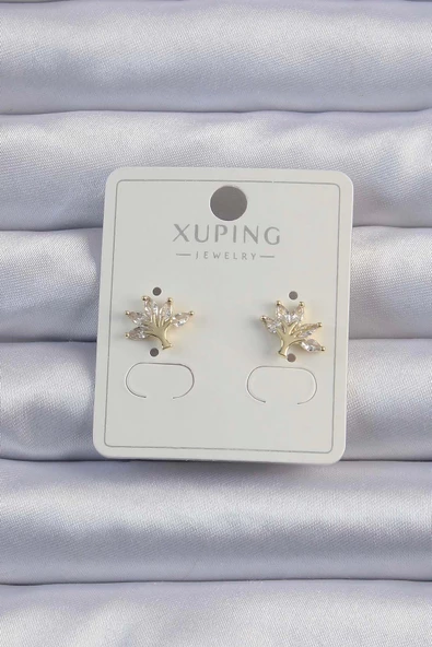 Xuping Gold Renk Zirkon Taşlı Ağaç Küpe ürün görseli 1