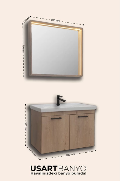 USART New Frame 80 Ahsap Banyo Dolabı Takimi Demonte - 4