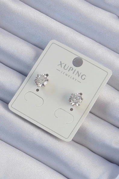 Xuping Gümüş Renk Zirkon Taşlı Küpe ürün görseli 1