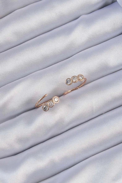 Xuping Rose Renk Zirkon Taşlı Su Yolu Küpe - 2