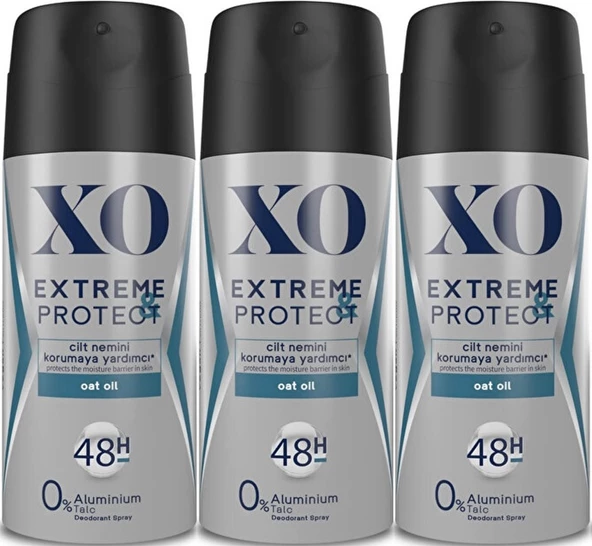 XO Deodorant 150ML Men-Erkek Extreme & Protect (3 Lü Set)