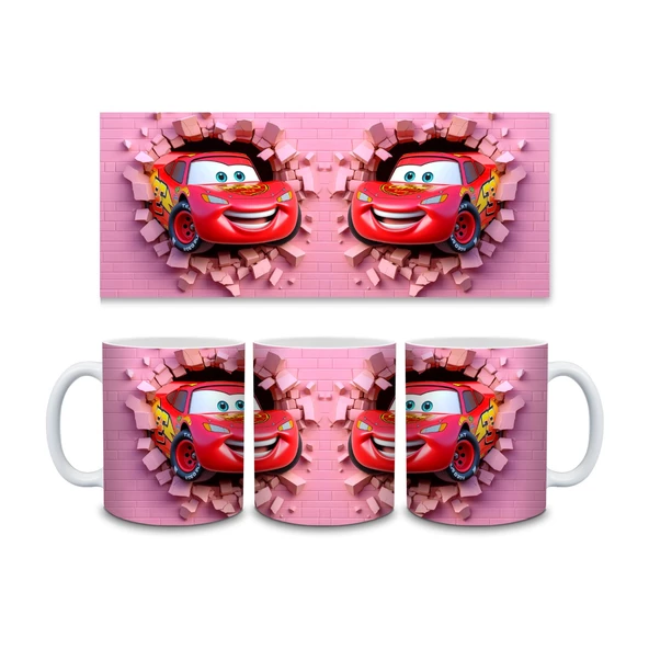 Şimşek McQueen Baskılı Kupa Bardak, Flash Mcqueen Baskılı Kupa Bardak