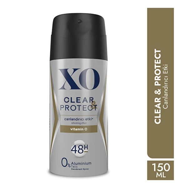 XO Deodorant 150ML Men-Erkek Clear & Protect (5 Li Set) - 3