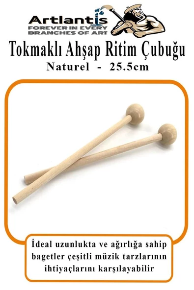 Tokmaklı Ahşap Ritim Çubuğu 10 Adet 5 Çift Okul Öncesi Eğitici Anaokulu Ritim Tokmağı Çubukları Çocuk Etkinlik Perkusyon Müzik Aleti - 2