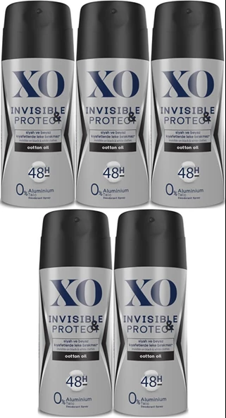 XO Deodorant 150ML Men-Erkek Invisible & Protect (5 Li Set)