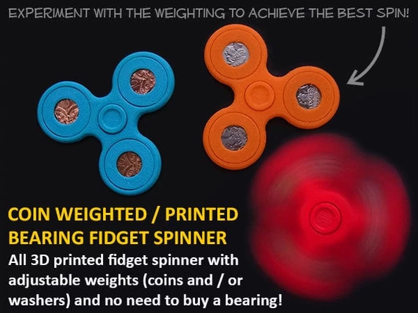 Byrpos Adjustable Coin Weighted Fidget Spinner 3Dmarket.online