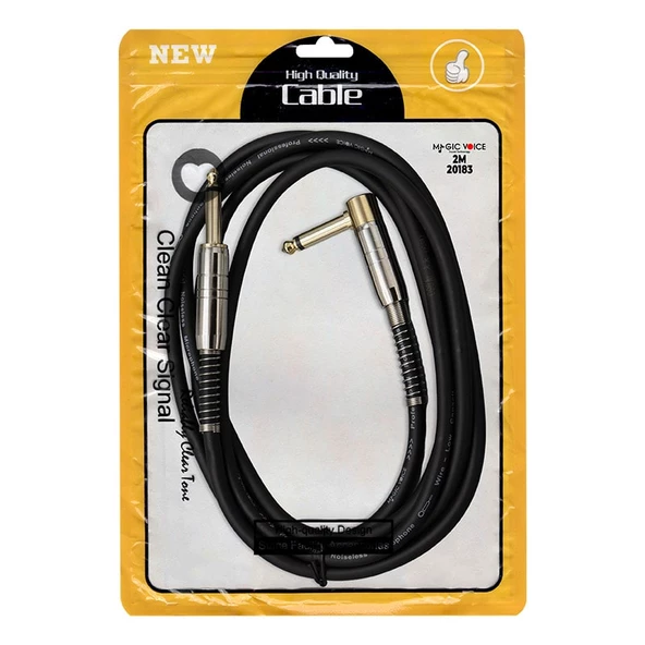 Magicvoice LD377 2 Metre 6.35Mm Mono Erkek Jak (TS) L Tipi Ses Kablosu Metal Jack - Resim 2