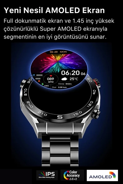 Yeni Nesil SK4 Ultimate Amoled HD Oval Ekran Spor Sağlık Sensörlü IOS Android Uyumlu Akıllı Saat - 5