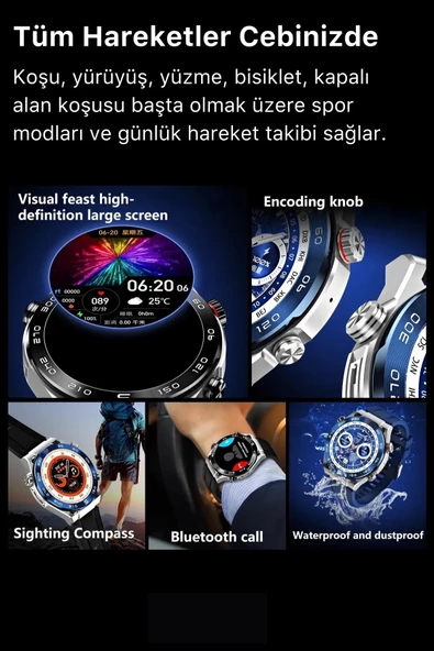 Yeni Nesil SK4 Ultimate Amoled HD Oval Ekran Spor Sağlık Sensörlü IOS Android Uyumlu Akıllı Saat - 7