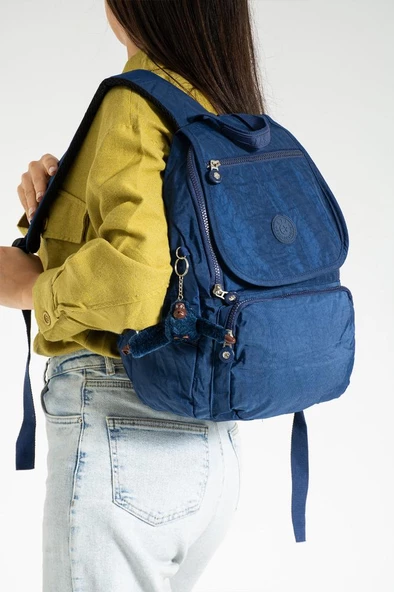 Kadın Günlük Sırt Çantası Önde ve Sırtta Rahat Kullanım Kapaklı Model 37*27 Cm - Resim 6