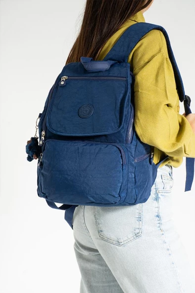 Kadın Günlük Sırt Çantası Önde ve Sırtta Rahat Kullanım Kapaklı Model 37*27 Cm - Resim 8