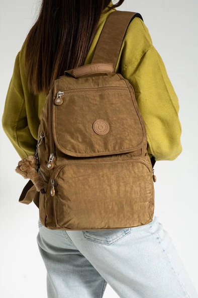 Kadın Günlük Sırt Çantası Önde ve Sırtta Rahat Kullanım Kapaklı Model 37*27 Cm - Resim 12