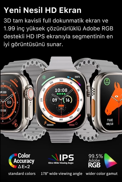 Watch 8 Ultra Series Ios Android Uyumlu Spor Sağlık Sensörlü 45mm Ultra Akıllı Saat - 6