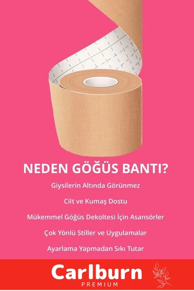 Yeni Ürün Suya Tere Dayanıklı Göğüs Kaldırıcı Dikleştirici Sabitleyici Şekillendirici Bant - 5 Metre - 5