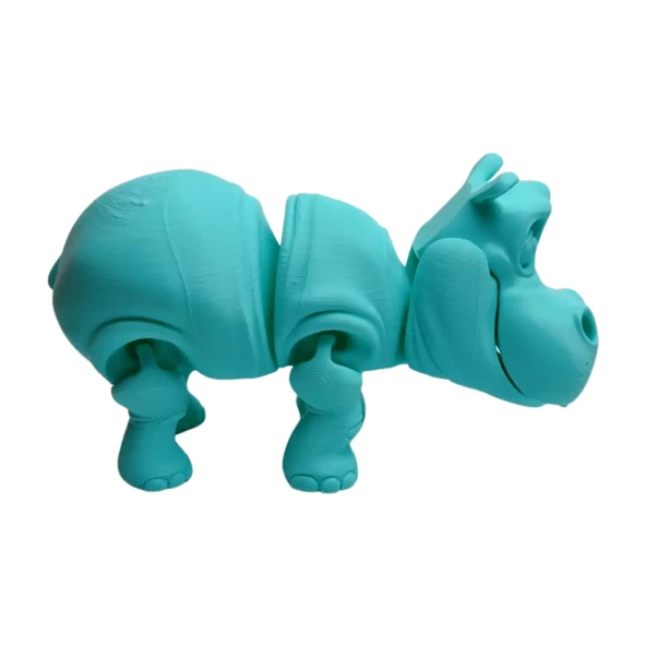 3d Hareketli Oyuncak Su Aygırı & Dekor - Turkuaz - Resim 5