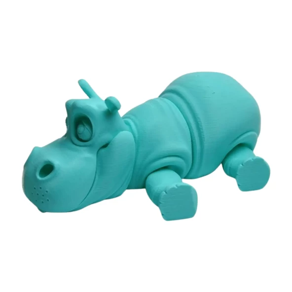 3d Hareketli Oyuncak Su Aygırı & Dekor - Turkuaz - Resim 7