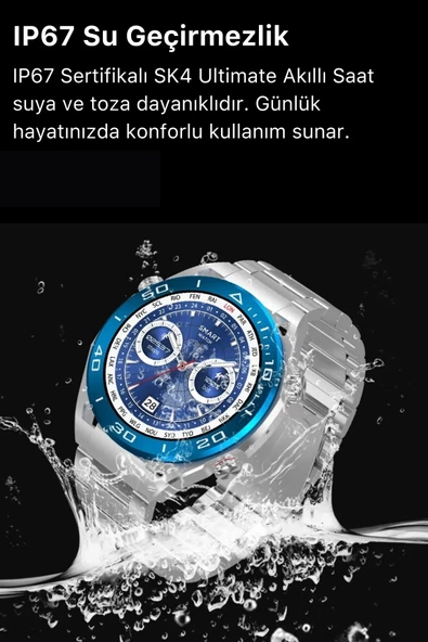 Yeni Nesil SK4 Ultimate Amoled HD Oval Ekran Spor Sağlık Sensörlü IOS Android Uyumlu Akıllı Saat - 2