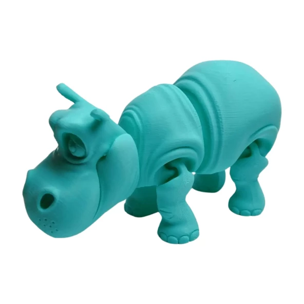 3d Hareketli Oyuncak Su Aygırı & Dekor - Turkuaz - Resim 3