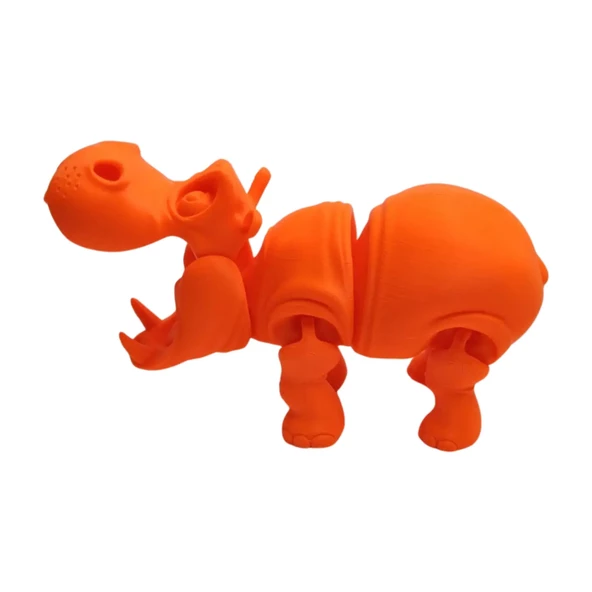 3d Hareketli Oyuncak Su Aygırı & Dekor - Turuncu - Resim 4