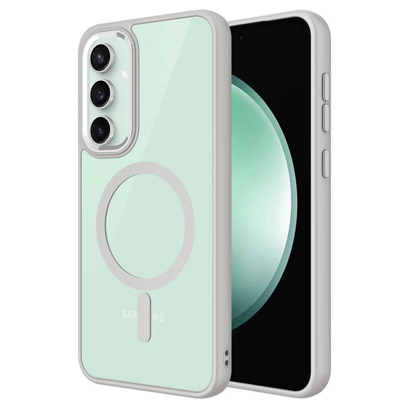 Gpack Samsung Galaxy S23 FE Kılıf Wireless Şarj Özellikli Buttom Magsafe Silikon Kapak - Resim 7