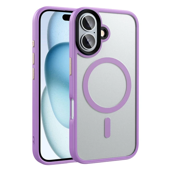 Gpack Apple iPhone 16 Plus Kılıf Flet Wireless Şarj Özellikli Mat Arka Füme Yüzey - Resim 4