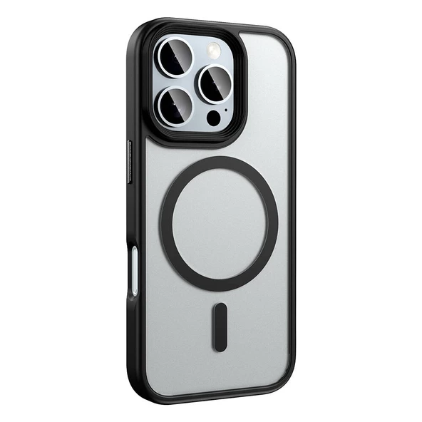 Gpack Apple iPhone 16 Pro Max Kılıf Flet Wireless Şarj Özellikli Mat Arka Füme Yüzey - Resim 2