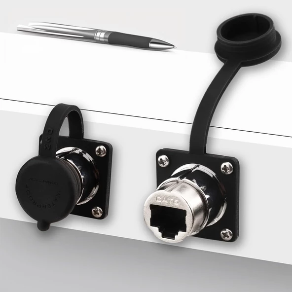 Powermaster PM-24597 Dişi - Dişi IP68 Su Geçirmez Metal RJ45 Konnektör - Resim 3